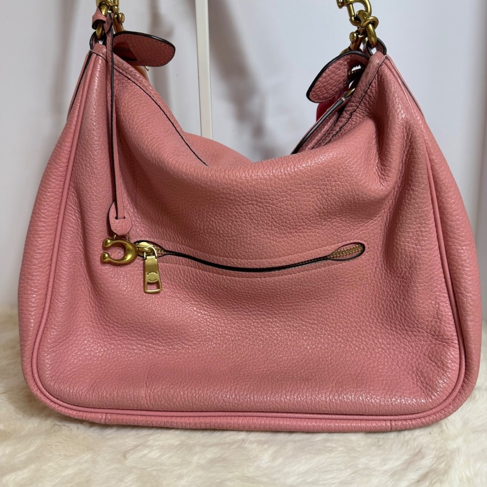 Coach Cary Shoulder Bag CC435 Bubblegum Pink Extra Straps Pebble Leather Pink - Picture 3 of 16